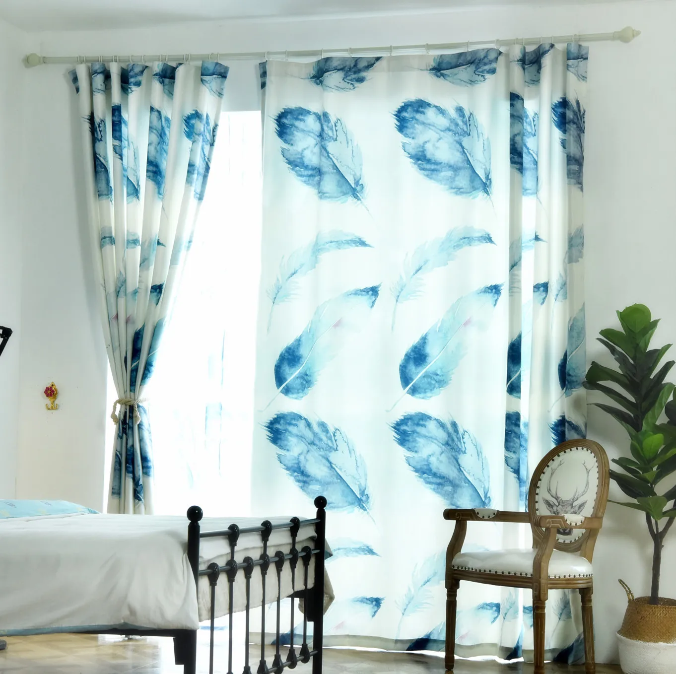 Modern Minimalist Curtains Finished Gray Feathers European-style for Living Dining Room Bedroom | Дом и сад