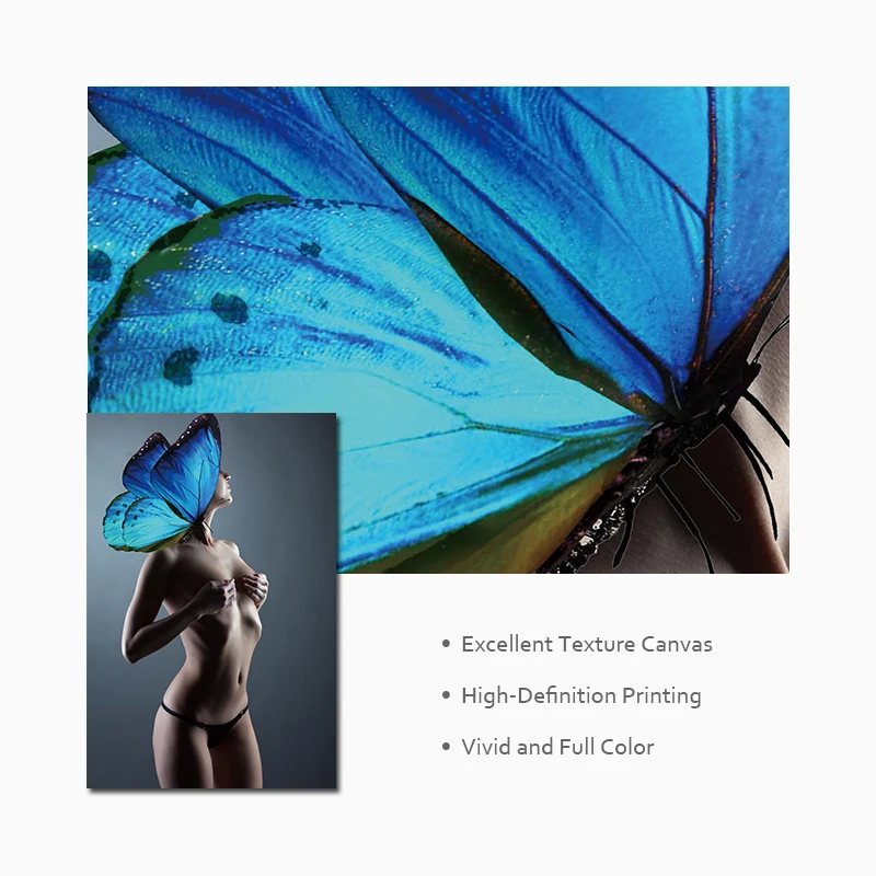 Modern Abstract Butterfly Girl Wall Art Canvas Painting Posters and Prints Decoration Home Pictures for Living Room Decor | Дом и сад