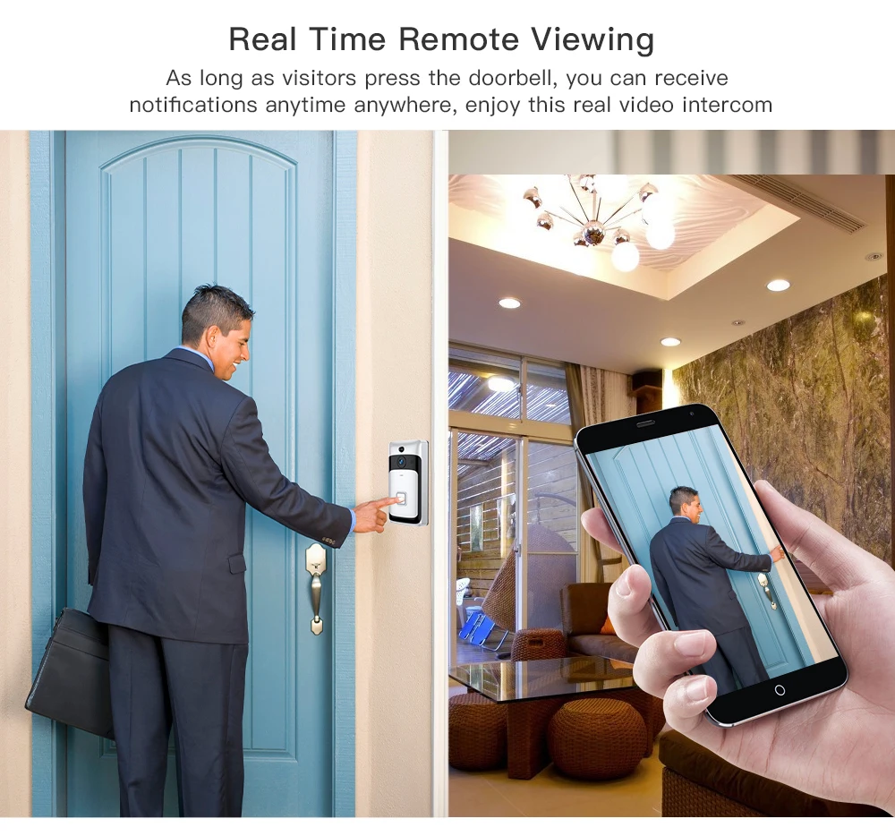 SDETER Беспроводной IP wifi видео дверной звонок видеодомофон wifi дверной Звонок камера ночного видения PIR сигнализация камера безопасности Android IOS