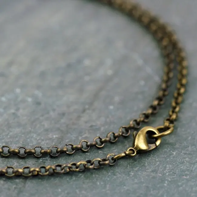 Free shipping!!!! 200 pcs/lot 2.5mm bronze Tone rolo chain necklace with lobster clasp 18 L