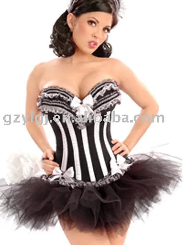 

wholesale sexy party Lace Up Bustiers corset & skirt Clubwear S- XXL A068