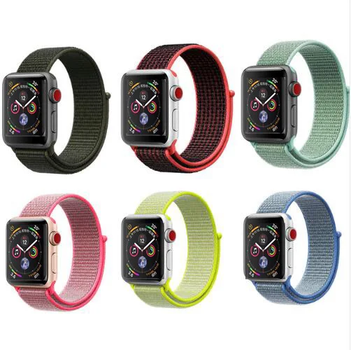 Красочные тканые нейлон ремешок для apple watch группа 38 мм 42 40 44 наручные часы Группа