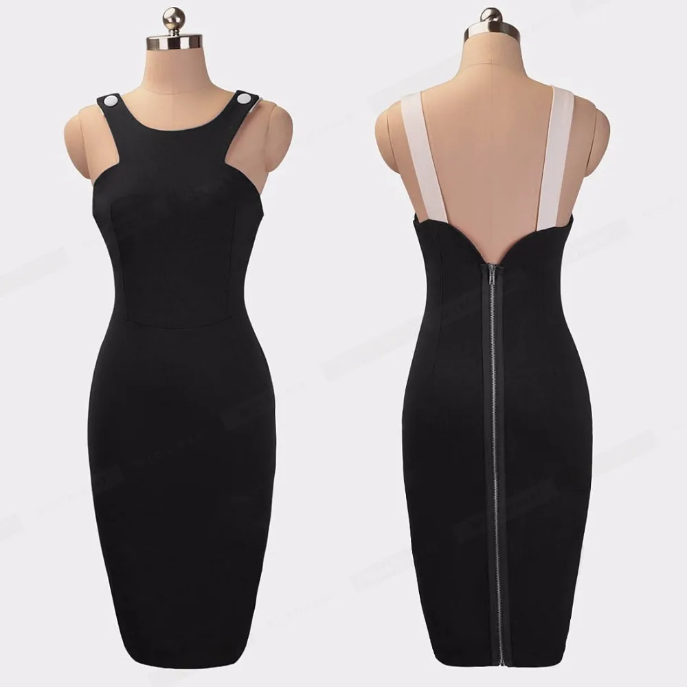 Хорошее-forever винтажное сексуальное черное Клубное платье vestidos с круглым вырезом Вечерние облегающее женское облегающее платье bty567