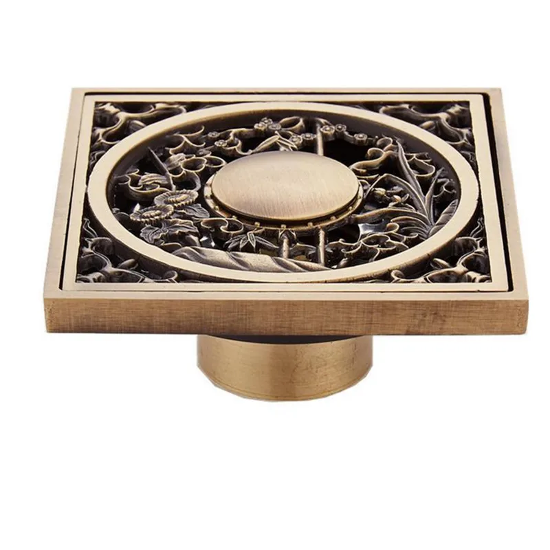 

Bathroom High-Quality Shower Floor Drains Strain Covers, European Antique Brass Deodorant Floor Drain For Washing machine