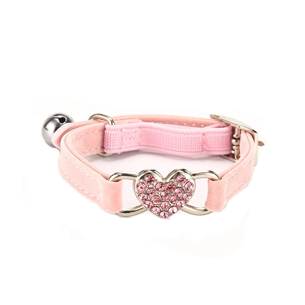 Pink Отбивающийся ошейник с колокольчиками ошейники для собак для маленьких собак кошек щенков кожаные ошейники для кошек светящиеся ошейники для собак PQ007 - Цвет: Pink