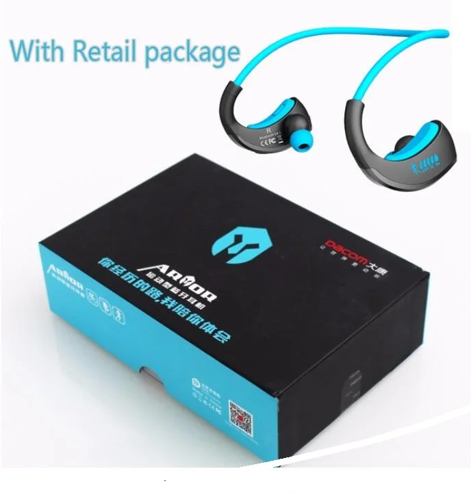 blue with box Оригинальная DACOM Armor G06 IPX5 водонепроницаемая Спортивная Беспроводная bluetooth-гарнитура V4.1 G06 анти-пот ушной крючок для бега - Цвет: blue with box