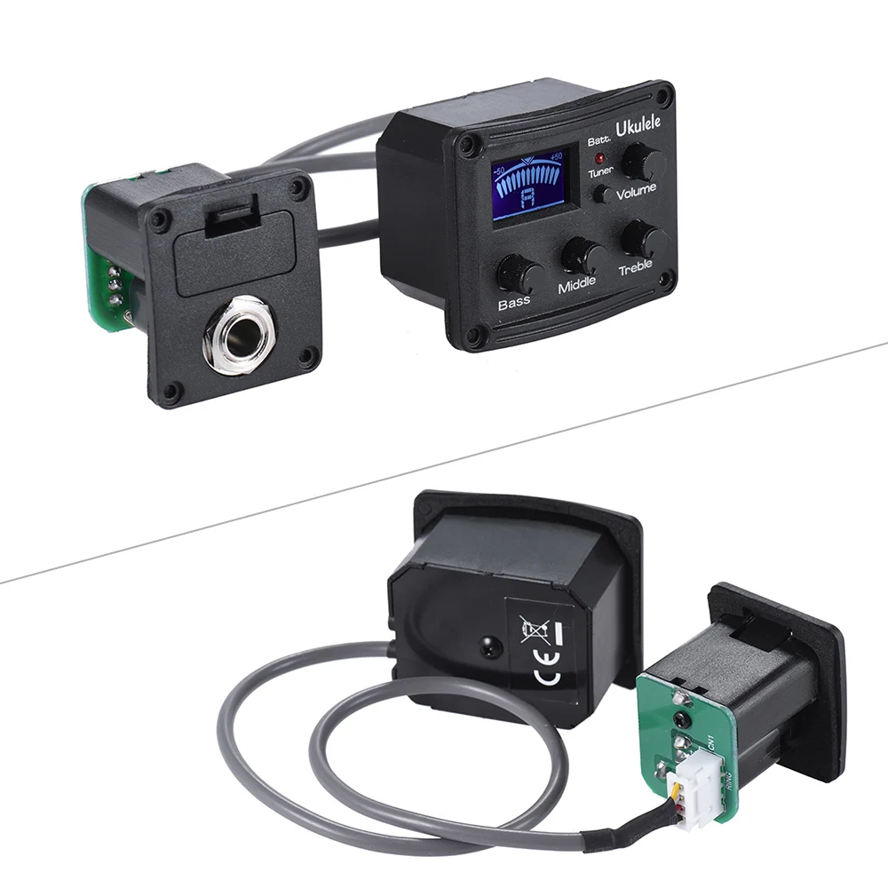 Ukulele Ukelele Uke Piezo Pickup Preamp 3-Band EQ Equalizer Tuner System with LCD Display | Спорт и развлечения
