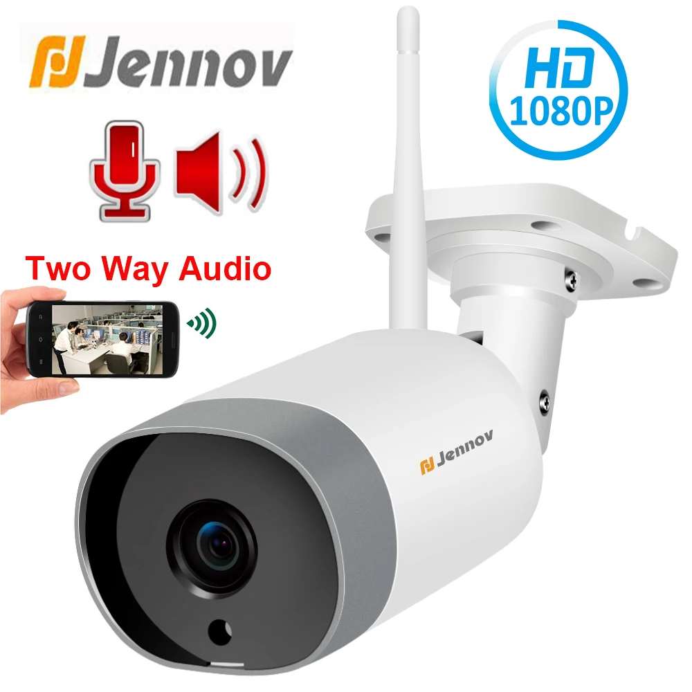 Камера видеонаблюдения Jennov 1080P 2 МП HD ONVIF двусторонняя аудио для улицы IP Wi Fi