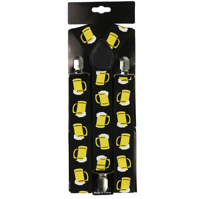 Подтяжки унисекс Эластичные Y-образные шириной 2019 см черные желтые с принтом в