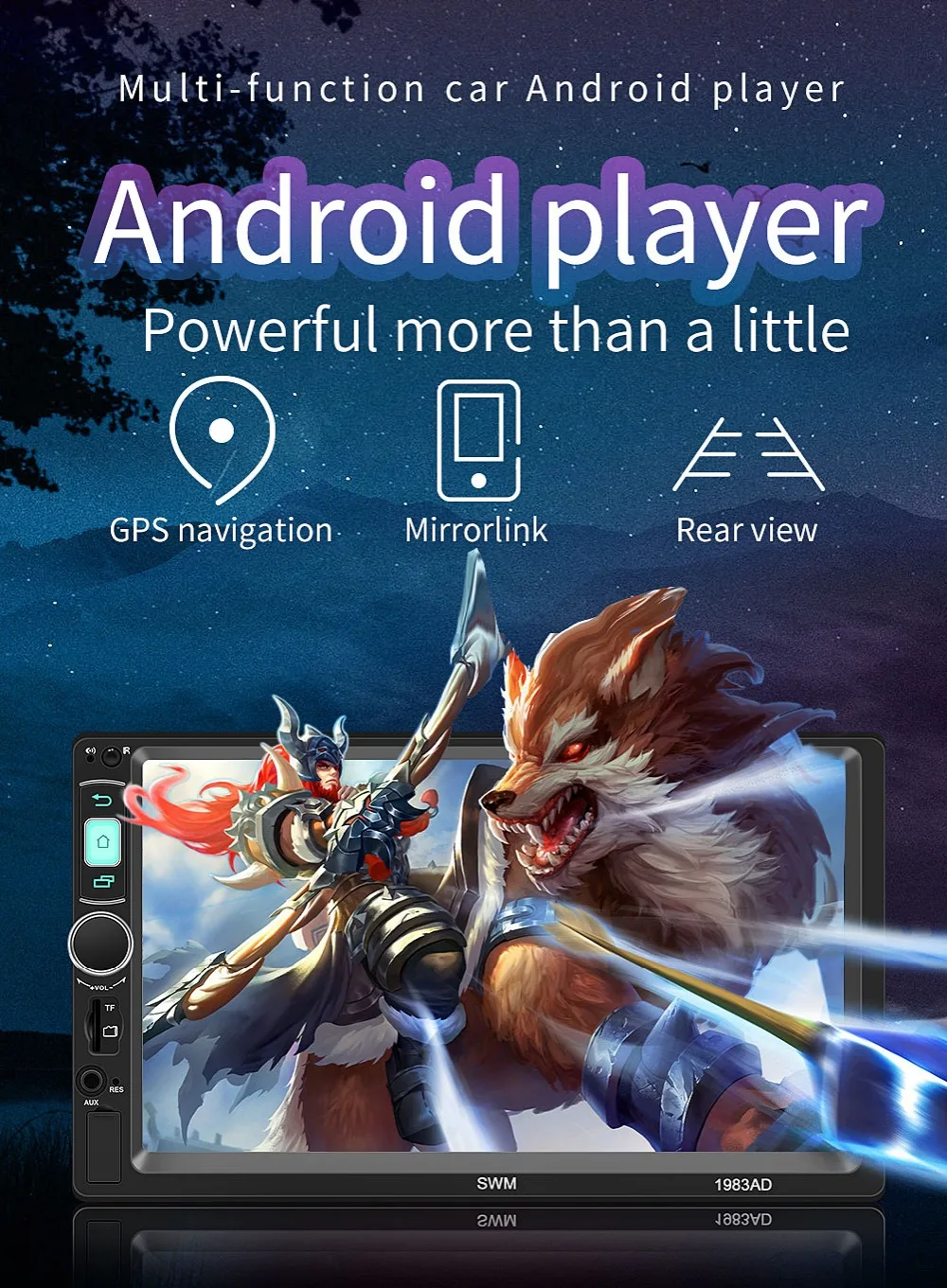 Автомагнитола 2Din Android/ISO двухстороннее Mirrorlink " Авторадио \ gps \ FM \ AM \ TF карта \ Wifi \ Bluetooth \ обратное изображение \ стерео управление аудио