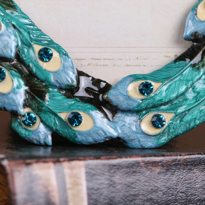 Большая распродажа Специальное предложение 3,5x5 дюймов Синий Павлин птица фоторамка для дома Спальня украшение стола с картинкой карты для подарка