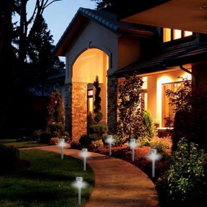 1pcs NEW Stainless Steel Outdoor LED solar light Lights w/ Built-In Stakes & Auto On/Off Hot Search | Solar Lamps