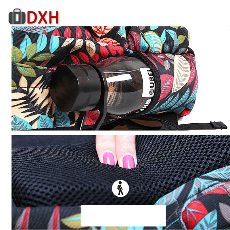 Женский рюкзак DXH для ноутбука с USB зарядкой школьный девочек подростков женские