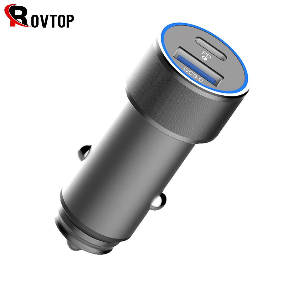 Автомобильное зарядное устройство Rovtop 36 Вт с двумя usb портами быстрая зарядка QC 3 0