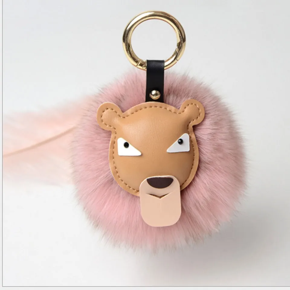2019 Fur Pom Keychains Real Fox ball key chain Pompom fluffy Bag Charms bunny Keychain Keyring K#1902 | Украшения и аксессуары