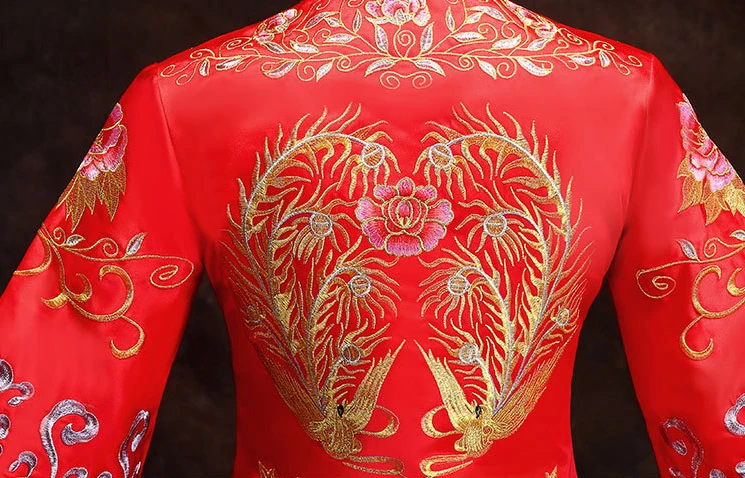 Винтажное официальное платье в китайском стиле Королевский Феникс Свадебный