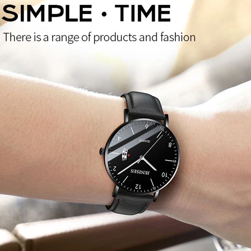 

Simple watches mens 2019 Leather Band quartz wrist watches waterproof watch men relogio masculino minimalista Men's Watches New