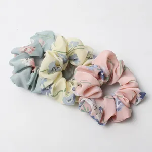 Резинки для волос женские из тонкой ткани, с цветочным принтом, 3 шт.лот