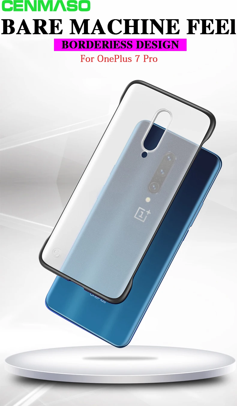 Для Oneplus 7 Pro Чехол CENMASO палец кольцо Безрамное Бампер Ультра тонкий ударопрочный чехол для телефона One Plus 7 Pro задняя крышка