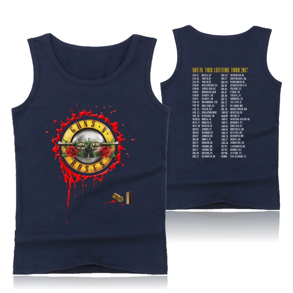 GUNS N ROSES, панковские майки для фитнеса, майка без рукавов, летняя майка, майка для спортзала, Мужская одежда для бодибилдинга, ружья и розы