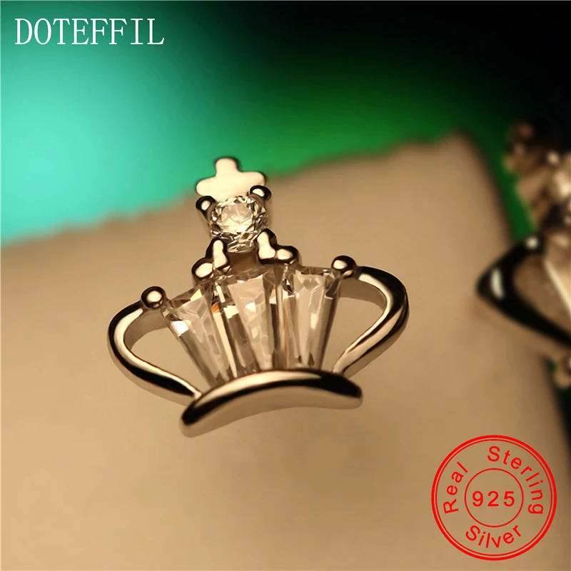 Модные ювелирные изделия из стерлингового серебра 925 пробы серьги в виде короны