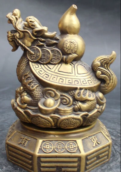 Xiuli 003799 7 китайский бронзовый богатства деньги Yuanbao бутылочной тыквы дракон