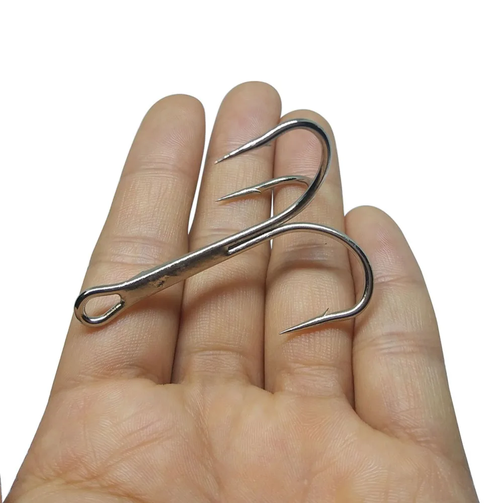 Крючки для морской рыбалки INFOF из углеродистой стали тройные 50 шт.