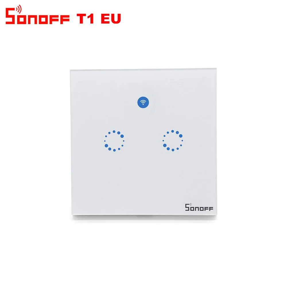 Itead Sonoff T1 EU 2 банда 1 способ Wifi настенный переключатель беспроводной дистанционный светильник реле приложение сенсорное управление Wifi умный переключатель работа с Alexa