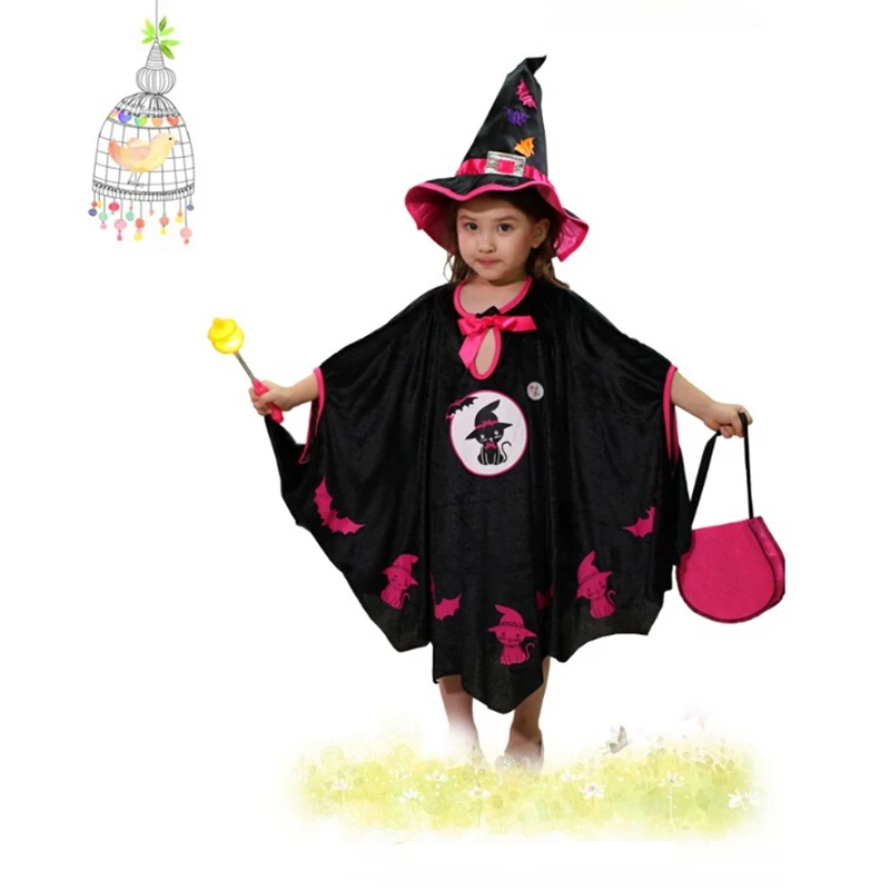 Костюмы на Хэллоуин для детей плащ-накидка ведьмы девочек детские костюмы |