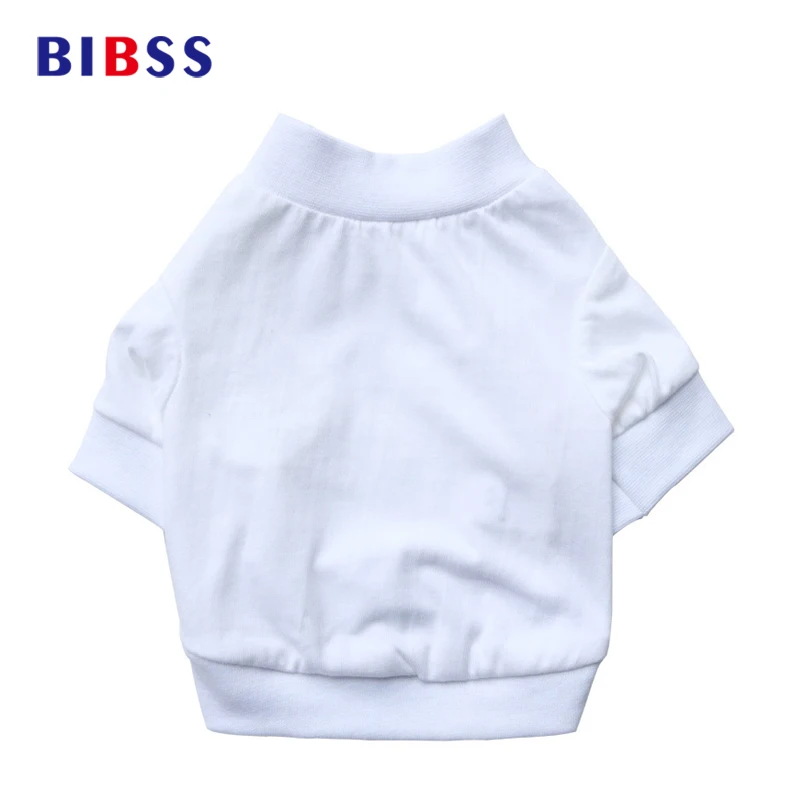 Летнее платье для домашних животных футболки из чистого белого хлопка собак