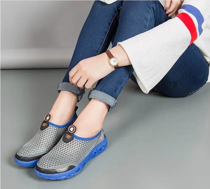 unisex Mesh Slip-on soft Light Sport Shoes for Men Women Quick drying Trekking River Creek Neat Breathable Water Sneakers | Спорт и