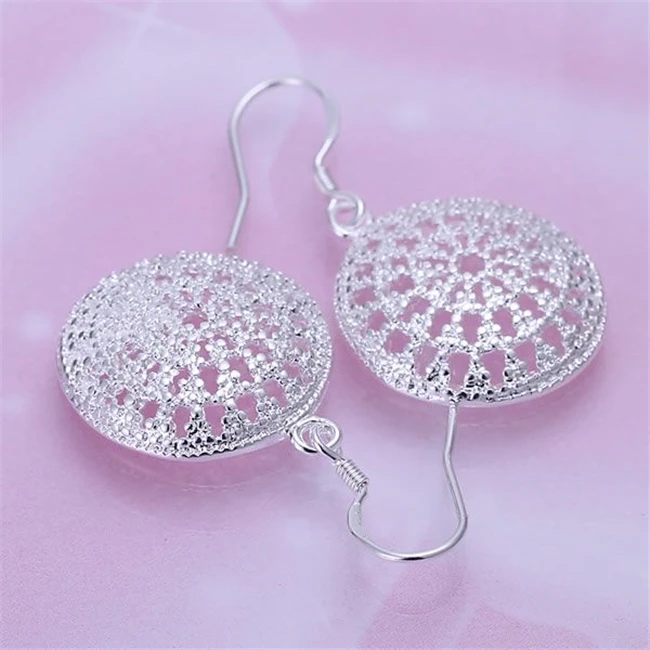 Promotion! Jewellery Silver Plated Wholesale Free Shipping Earrings for woman Fashion Jewelry Round bag KN-E112 | Украшения и