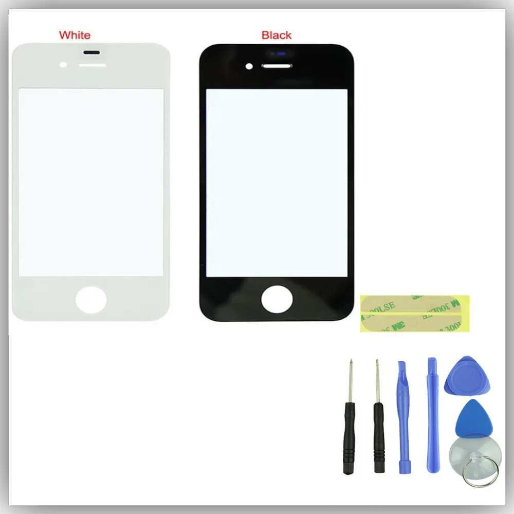 Outer Front Screen Cover Glass Lens Replacement Touch Digitizer For iPhone 4G 4S+TOOLS+3M sticker | Мобильные телефоны и