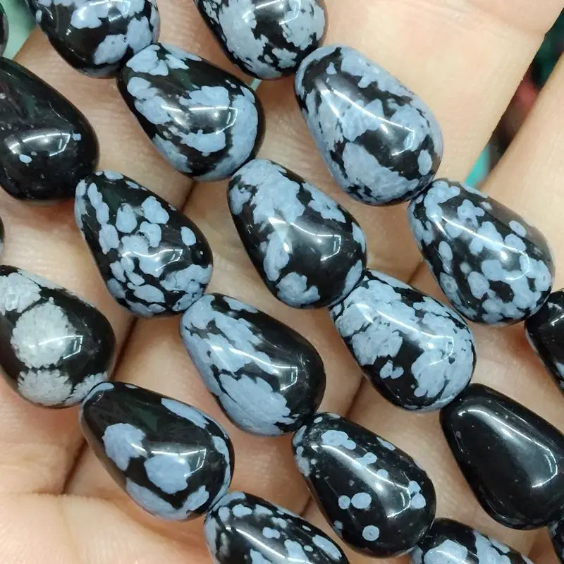 BEADZTALK модные разноцветные каменные бусины 8x12 мм падение груша Форма шарик гладкая Spacer Бусины DIY расходных материалов для изготовления ювелирных изделий - Цвет: snowflake jasper