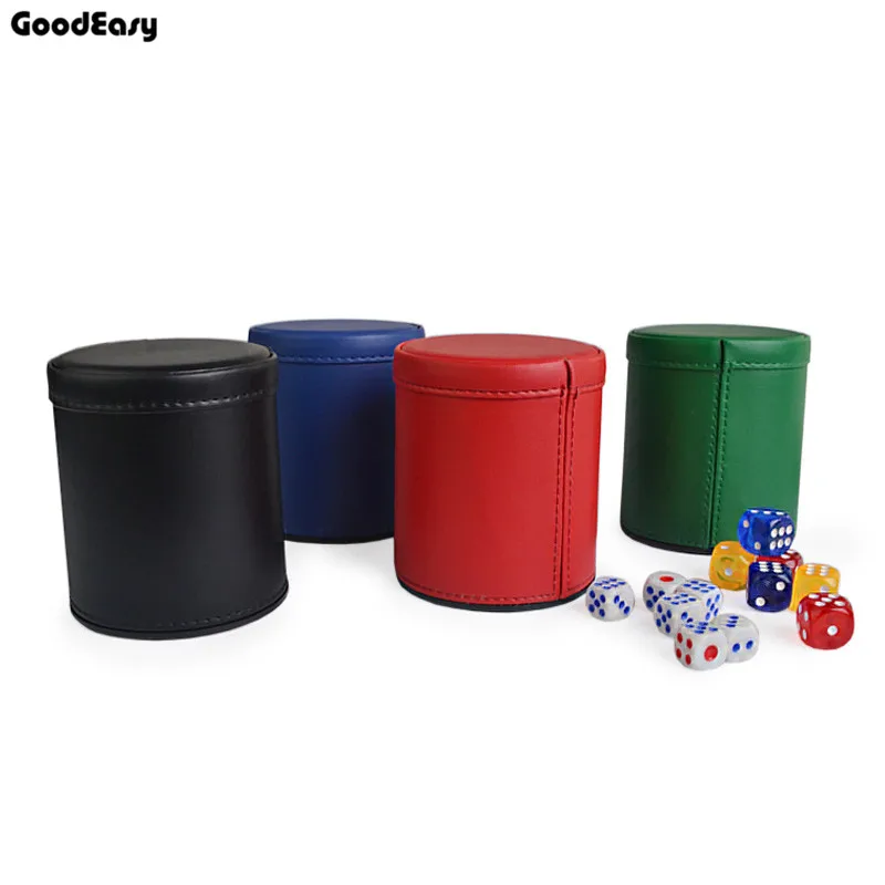 Без логотипа кожаный стакан для игральных костей Пластик с 6 шт. Акриловые