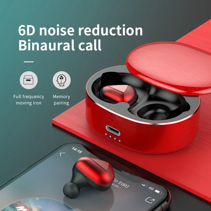 TWS 5.0 Waterproof Bluetooth Earbuds Wireless Headset Noise Reduction Earphones HSJ-19 | Электроника