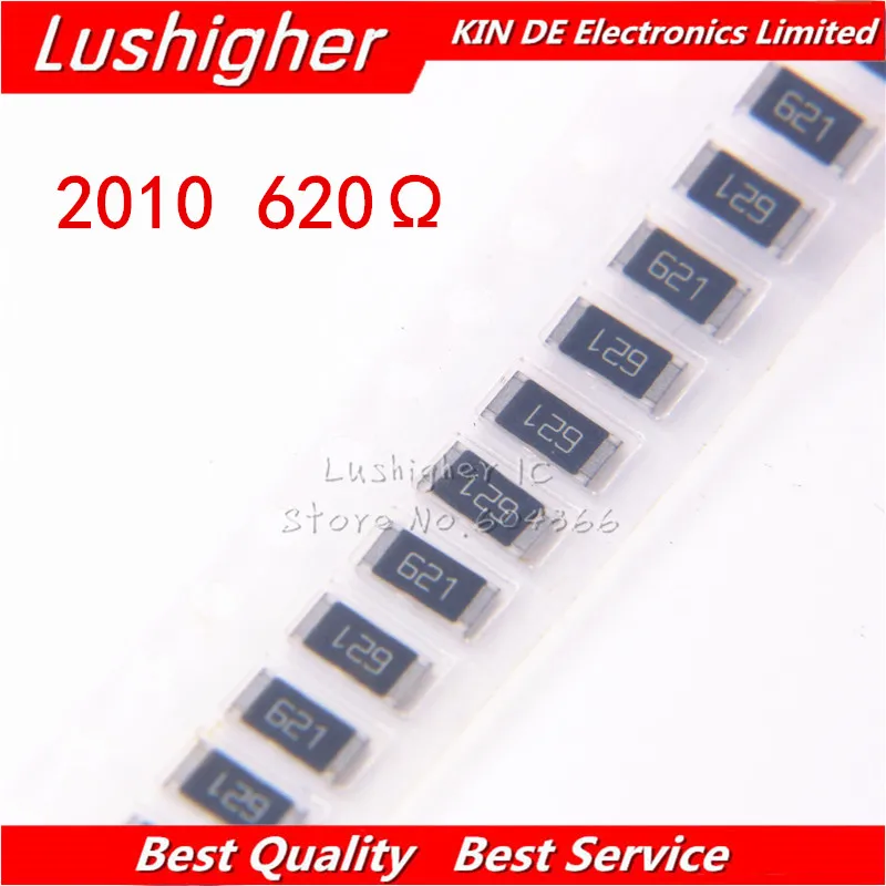 100 шт. 2010 SMD резистор 3/4 Вт 5% 1R 620 Ом 621 маркировка:|Резисторы| |