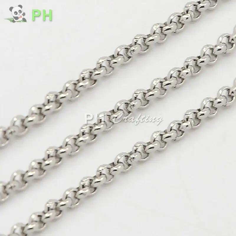 

316 Stainless Steel Cross Chains, Decorative Rolo Chains, Stainless Steel Color, 2.5x1mm