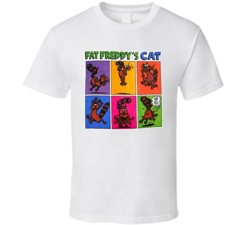 Забавная футболка Fat Freddys Cat в стиле ретро летняя Мужская модная удобная