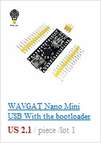 WAVGAT Mega 2560 PRO MINI 5V(встраивание) CH340G ATmega2560-16AU с наконечниками, совместимыми с arduino Mega 2560