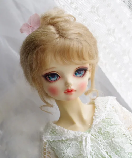 BJD куклы парики молочный чай коричневый Updo мохер для 1/3 1/4 1/6 1/8 DD SD MSD YOSD длинные