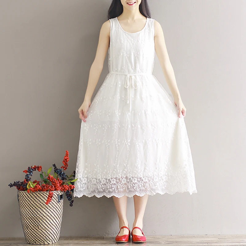 Новинка 2017 летнее стильное платье женские винтажные кружевные платья с вышивкой