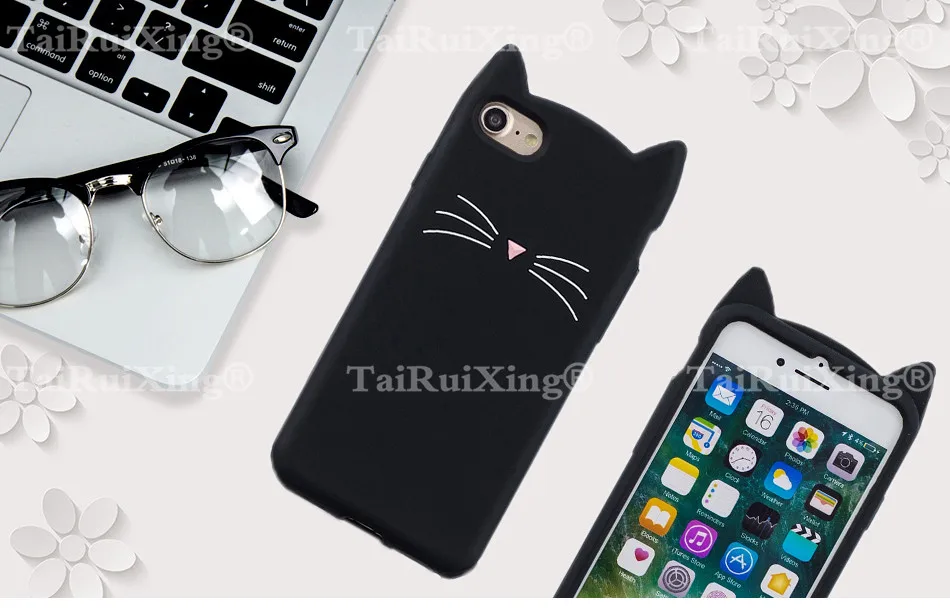 3D мультфильм розовый чехол с единорогом для iphone X 10 4 4S 5 5S 5C SE 6 6S 7 8 Plus 6 7 Plus 8 Plus милый кот Мягкий силиконовый чехол для телефона