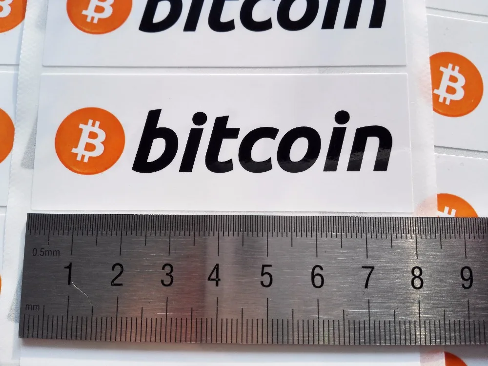 160pcs/lot 8x3cm bitcoin logo stickers, Self-adhesive cryptocurrency label, Item No.FS20