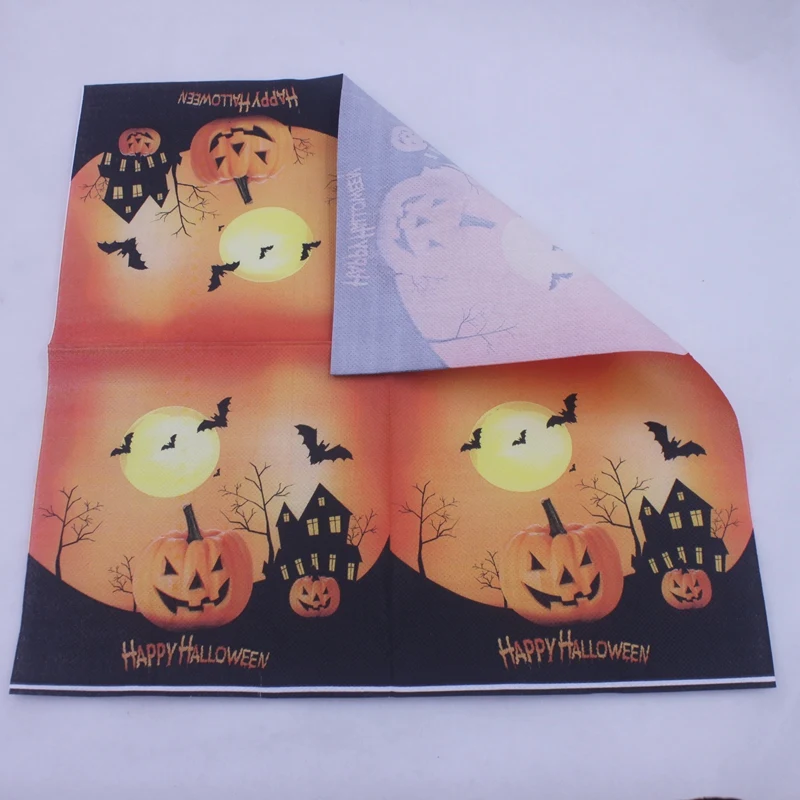 [RainLoong] и надписью &quotHappy Halloween&quot Бумага салфетки тыквы Cushaw для