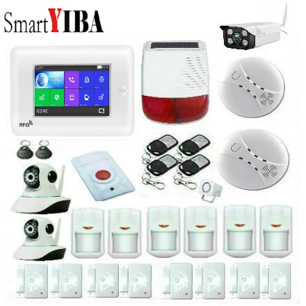 SmartYIBA App control GPRS WiFi 3g сигнализация система домашней безопасности 4 3 ''полный