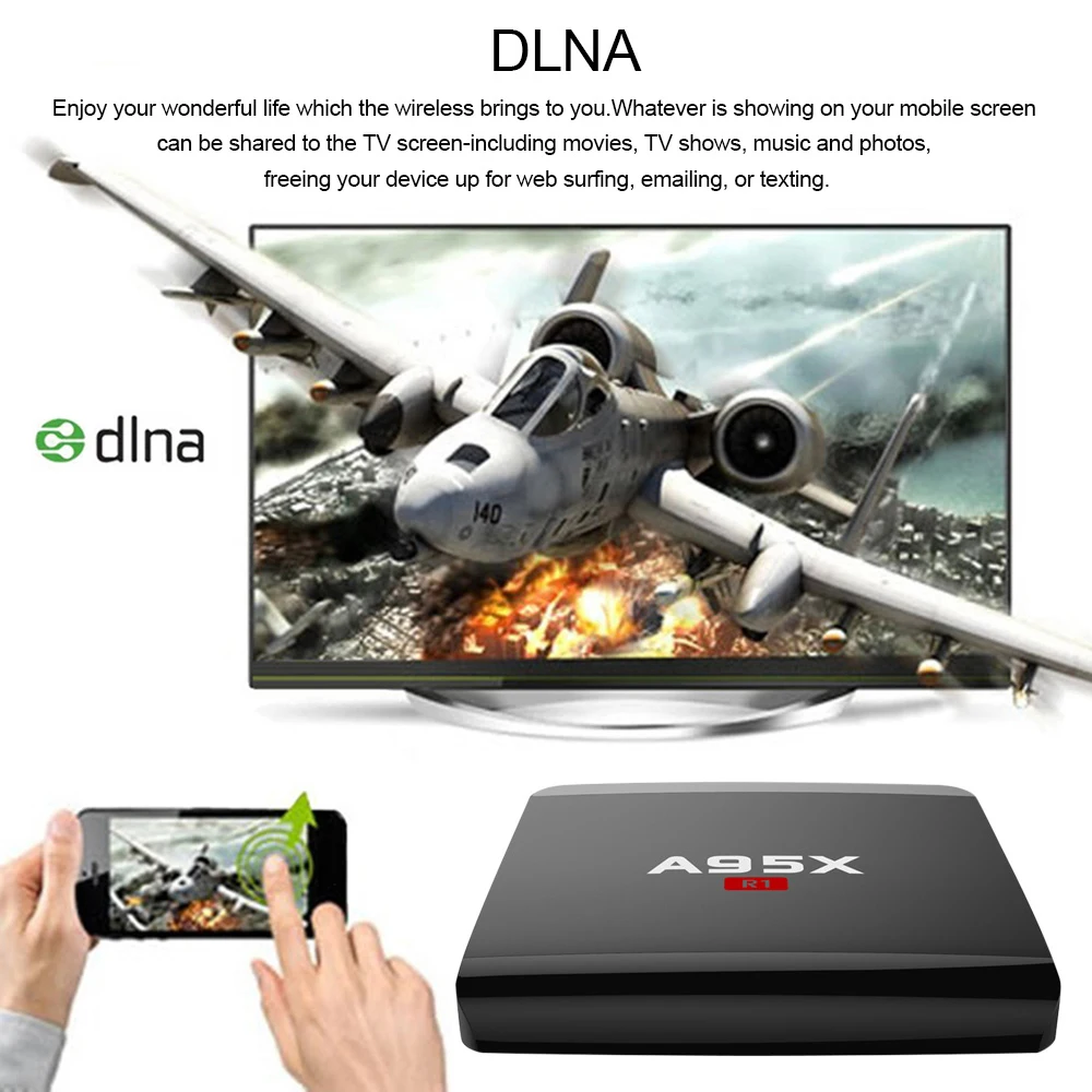 A95X R1 Смарт ТВ приставка Android 7,1 RK3229 четырехъядерный UHD 4K мини ПК WiFi и LAN VP9 DLNA H.265 HD 2,0 медиаплеер