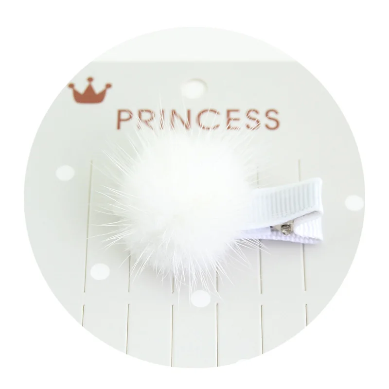 Girls Hairpins with Small Lovely Soft Fur Pompom Mini Ball Gripper Hairball Pom Hairclips Children Hair Clip Accessories | Детская