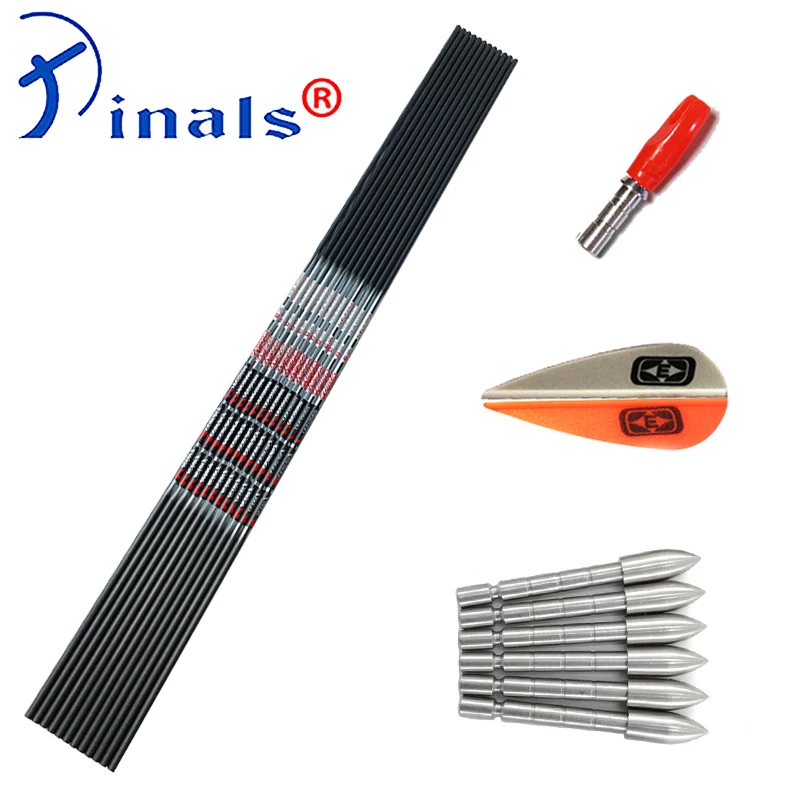 

Archery V3 Spine350-900 ID4.2mm 30Inch Carbon Arrows Shaft Vanes Points Recurve Bow LongBow Hunting Shooting 12Set