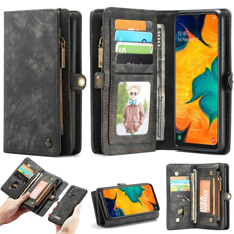 Роскошный чехол кошелек CaseMe с откидной крышкой для карт Samsung A72 A71 A51 со съемной